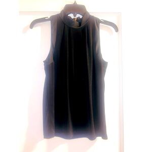 Ann Taylor Black Sleeveless Mock Turtleneck Top Shirt XXS
